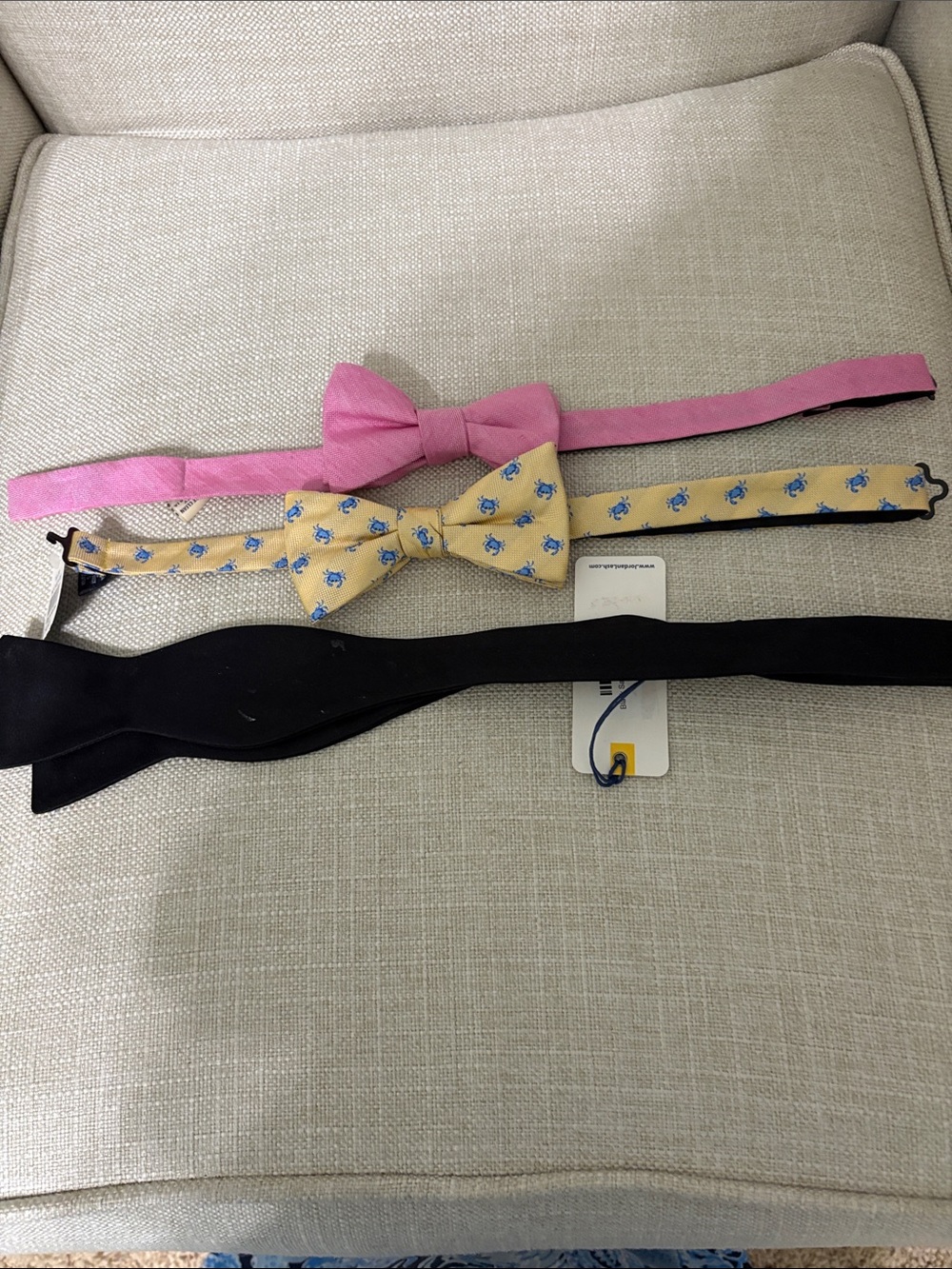 Kids Bow Tie Set - Pink, Yellow, Black